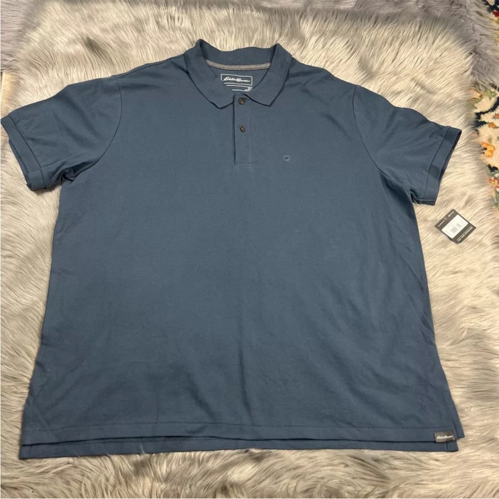 Eddie Bauer Men’s Short Sleeve Field Polo Blue XXL
